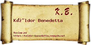 Káldor Benedetta névjegykártya
